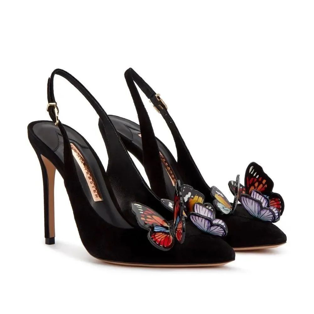 Sophia Webster Vanessa Butterfly Suede Slingback Pump size 41